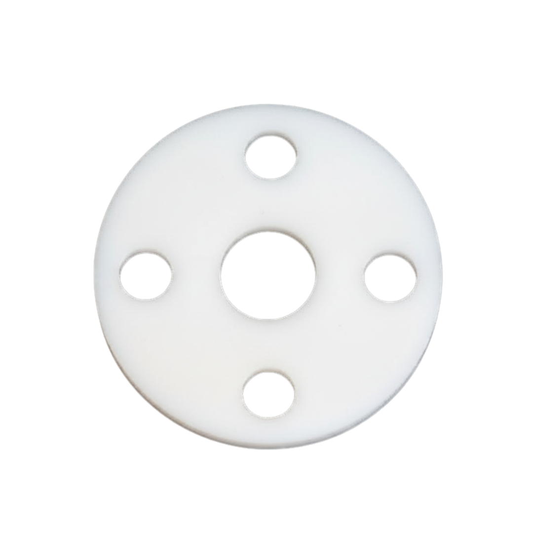 Custom PTFE gasket precision cut on a flash cutter for chemical-resistant industrial sealing applications